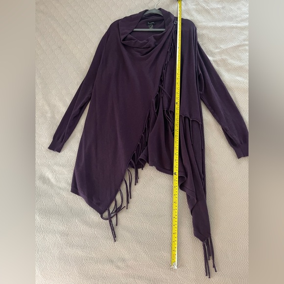 🆕 Limited Burgundy Fringe Drape Sweater size XXL - Picture 4 of 10